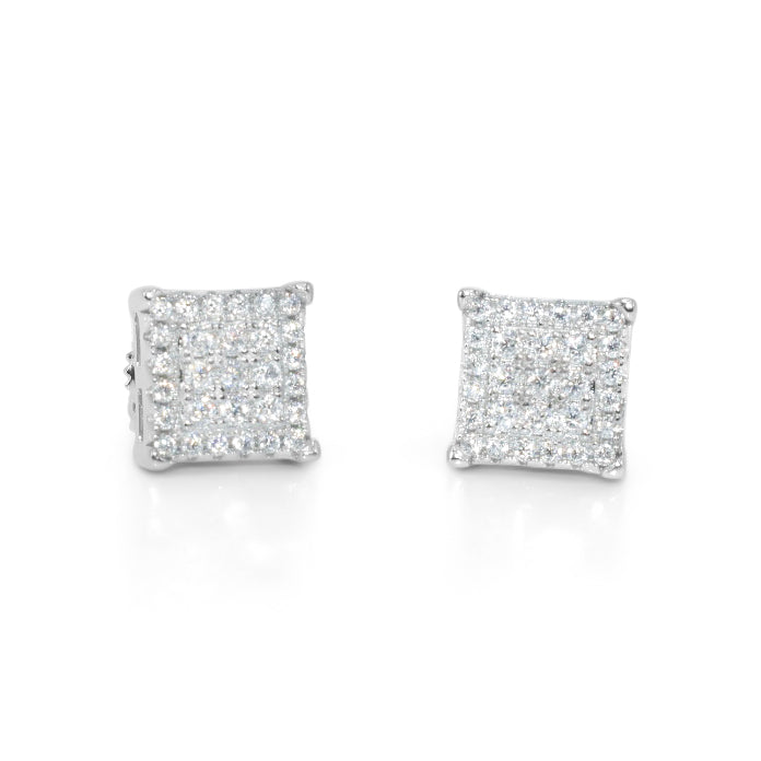 Men Square Moissanite Stud Earrings Ringz & Tingz Jewels