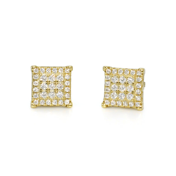 Men Square Moissanite Stud Earrings Ringz & Tingz Jewels