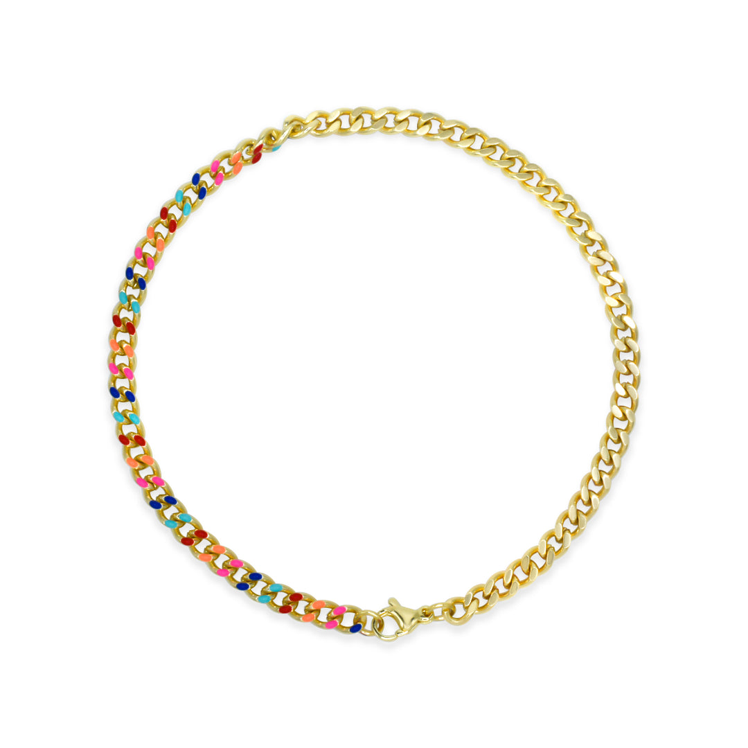 Colorful Cuban Link Anklet Ringz & Tingz Jewels
