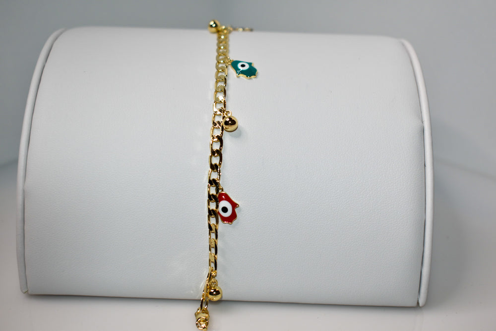 Colorful Evil Eye Charm Anklet Ringz & Tingz Jewels