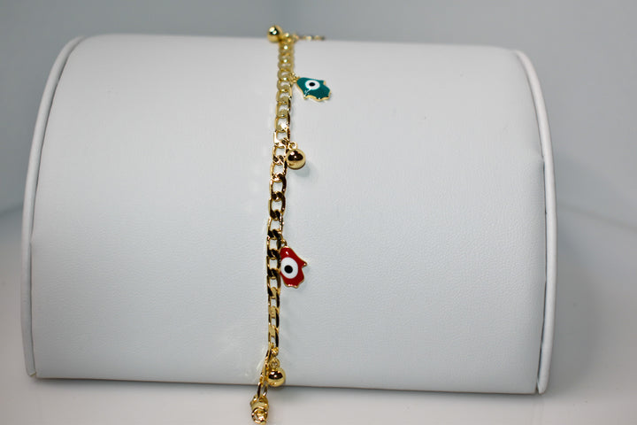Colorful Evil Eye Charm Anklet Ringz & Tingz Jewels