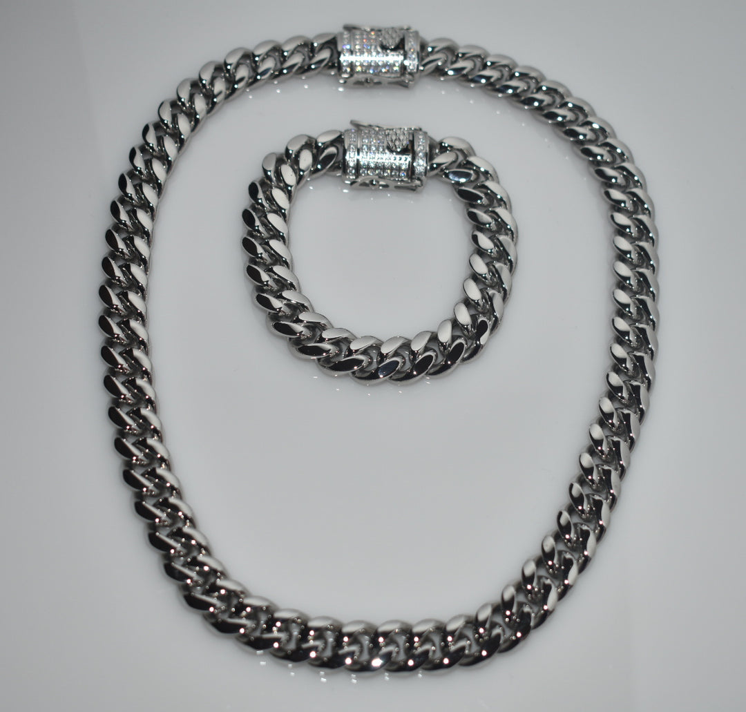 10MM Miami Cuban Link Chain w/ Iced Out Clasp Ringz & Tingz Jewels
