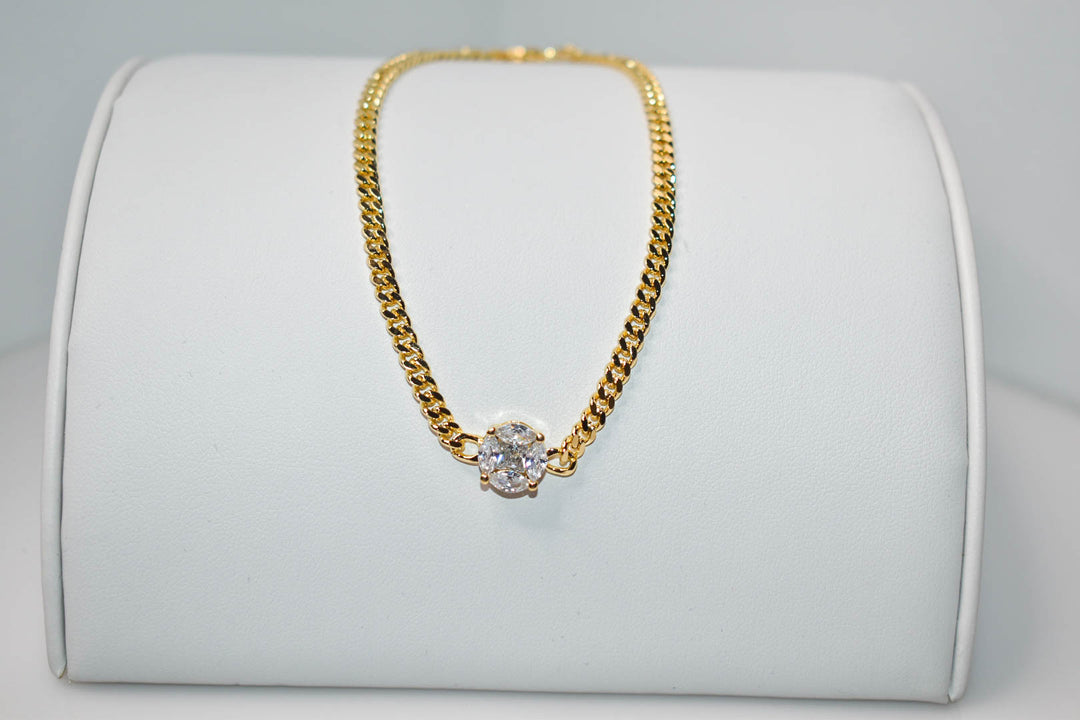 Gemstone Cuban Link Anklet (Adjustable) Ringz & Tingz Jewels