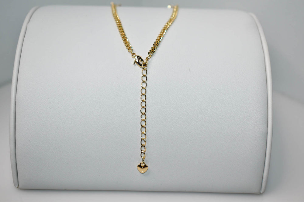 Heart Gemstone Cuban Link Anklet (Adjustable) Ringz & Tingz Jewels