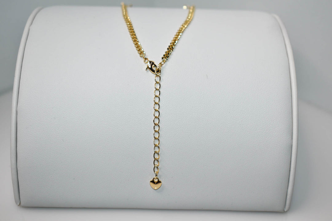 Heart Gemstone Cuban Link Anklet (Adjustable) Ringz & Tingz Jewels