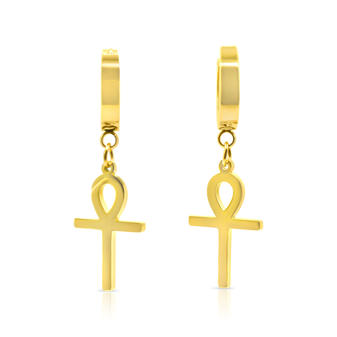 Ankh Huggie Earrings Ringz & Tingz Jewels