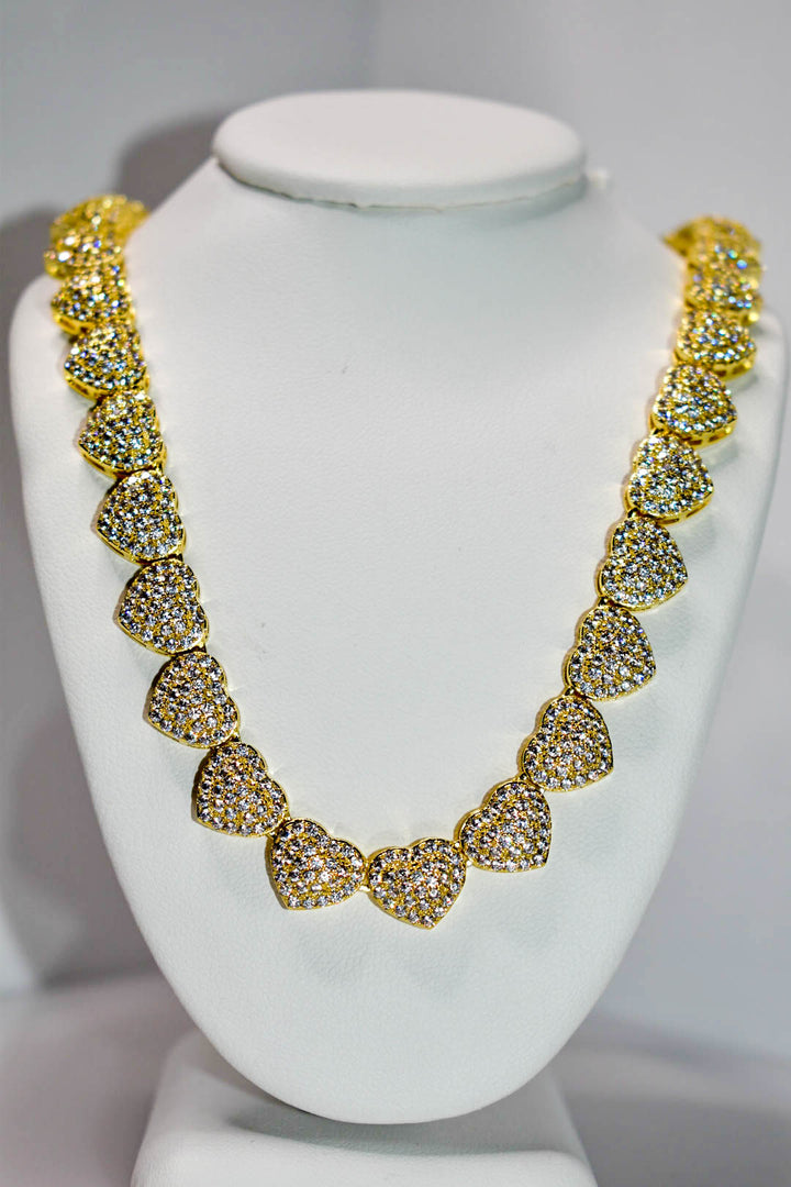 Iced Hearts Tennis Necklace Ringz & Tingz Jewels
