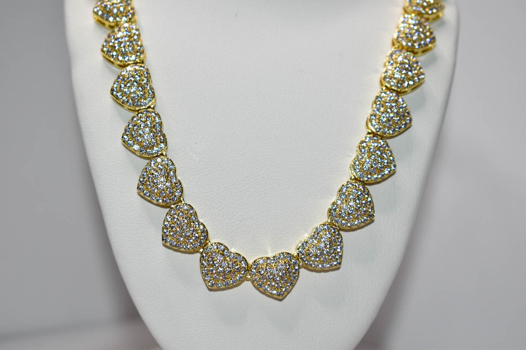 Iced Hearts Tennis Necklace Ringz & Tingz Jewels
