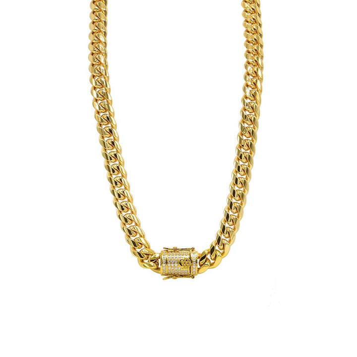 10MM Miami Cuban Link Chain w/ Iced Out Clasp Ringz & Tingz Jewels