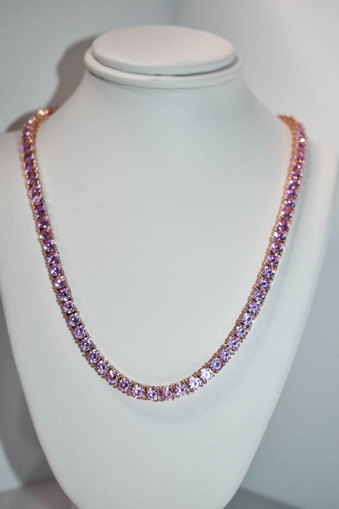 4MM Pink Tennis Necklace Ringz & Tingz Jewels