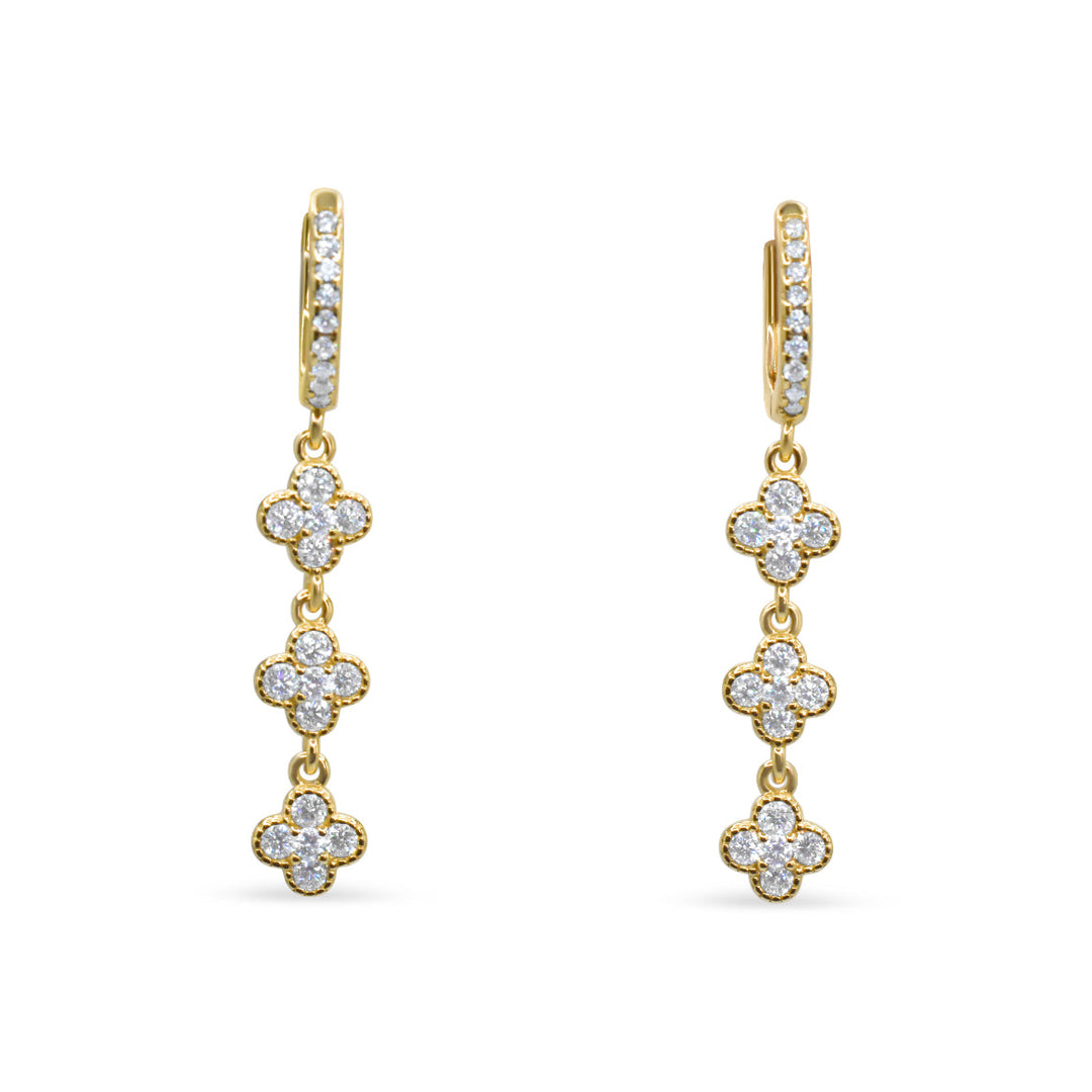 Trinity Clover Drop Hoops Ringz & Tingz Jewels